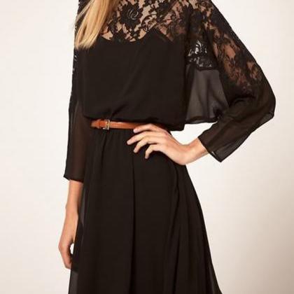 Women 3/4 Sleeve Lace Hollow Sexy Bodycon Party..