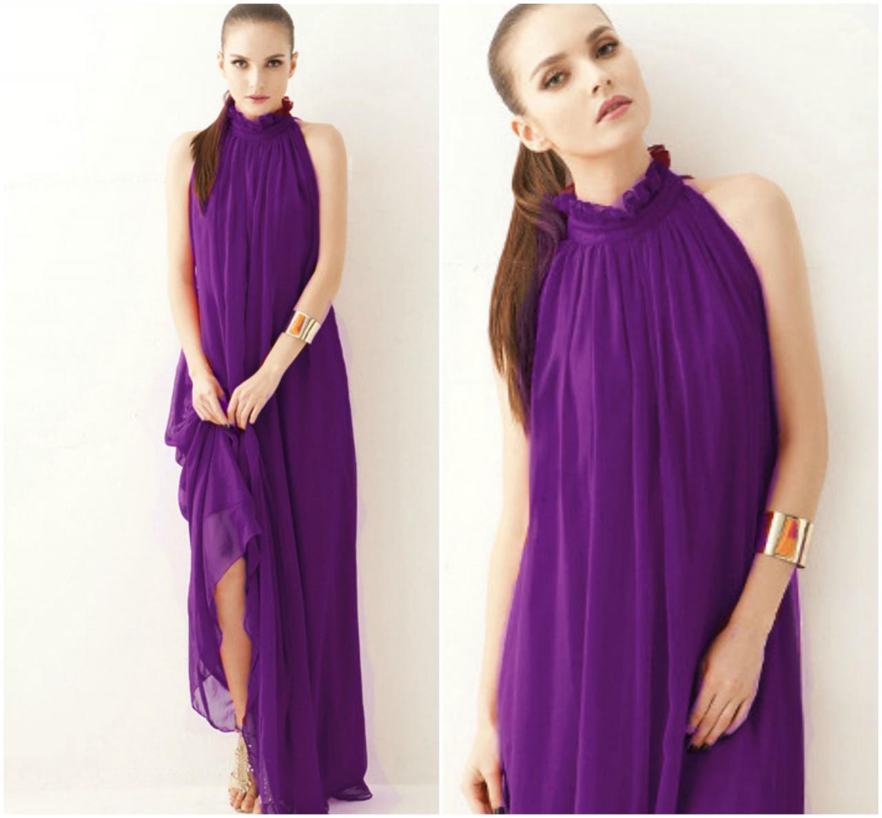 purple summer maxi dress