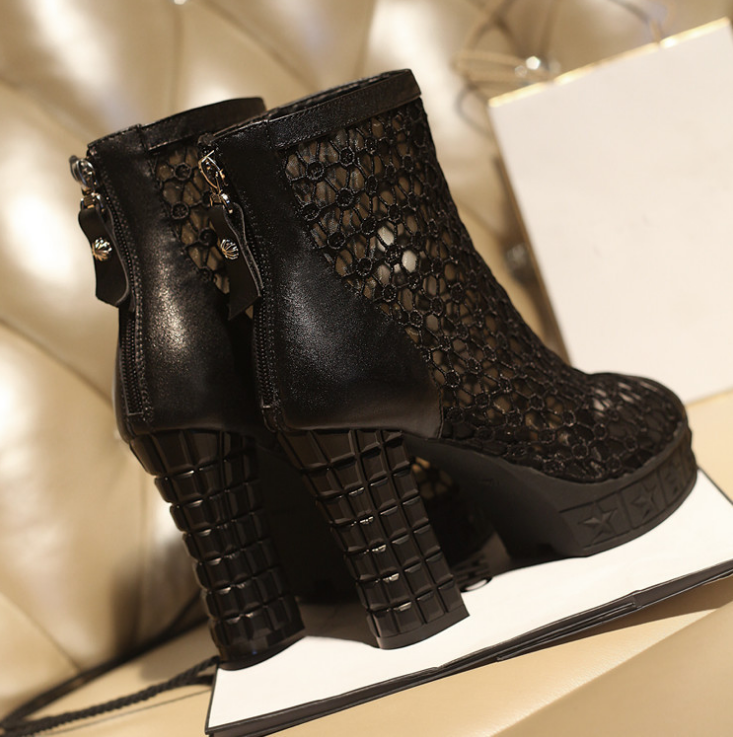 thick high heel boots